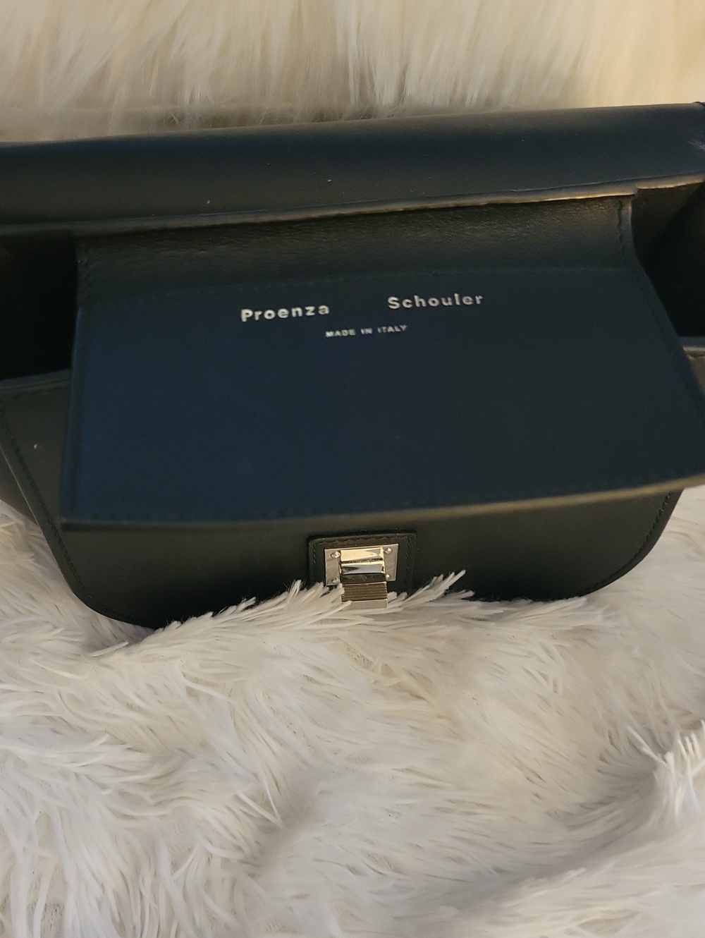 Proenza Schouler Black Leather Crossbody Bag Hardware Is Missing A Scew Onside.